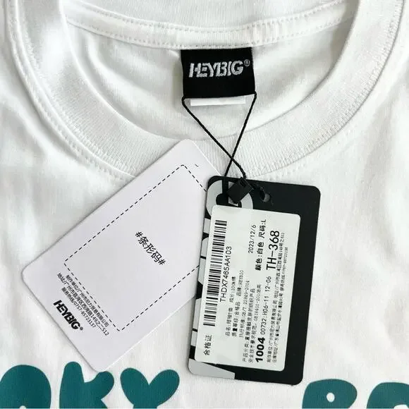 New HEYBIG Graphic Short Sleeve Tee Shirt TH-368 UNISEX SIZE L Kooky Club Bear - Picture 7 of 7